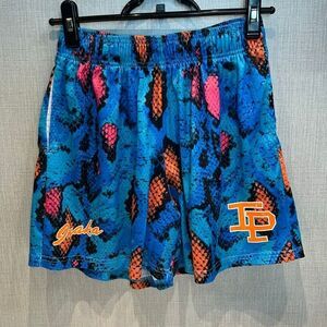 Inaka Power IP Mens Athletic Shorts Sz Large Snake Print Blue Orange Pink Mesh